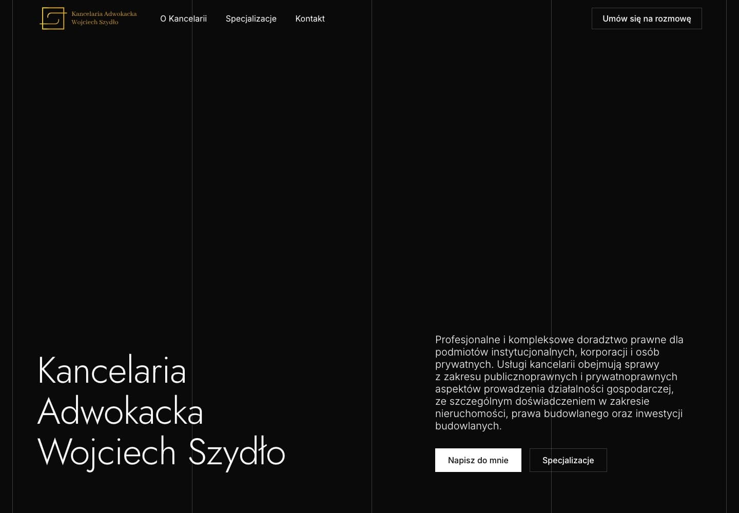 Strona główna Kancelarii Adwokackiej Wojciech Szydło